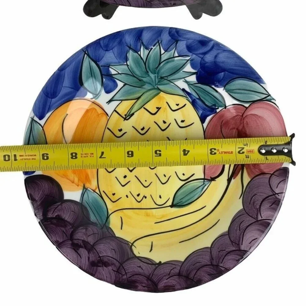 Set of 2 Pier 1 Handpainted Salad Plates Fruit Italy Lunch Display 9.5